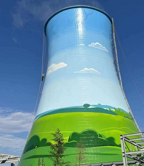 西安冷却塔美化彩绘公司设计案例 开拓创新